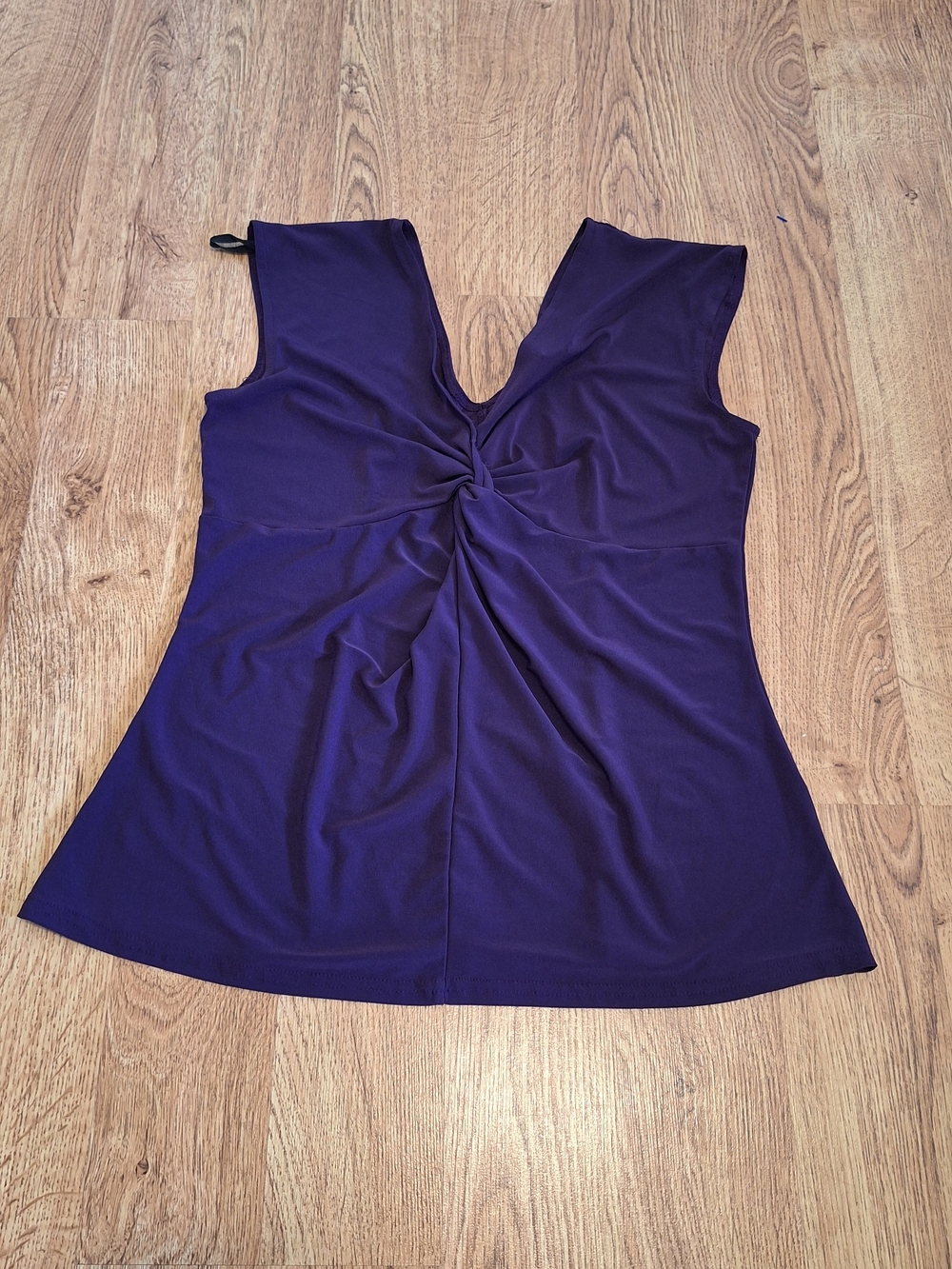 Karin Stevens Bright Royal Purple Women's Twist-Front Sleeveless Top